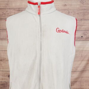 ST LOUIS CARDINALS SGA STADIUM GIVEAWAY FULL ZIP FLEECE VEST SZ XL **READ
